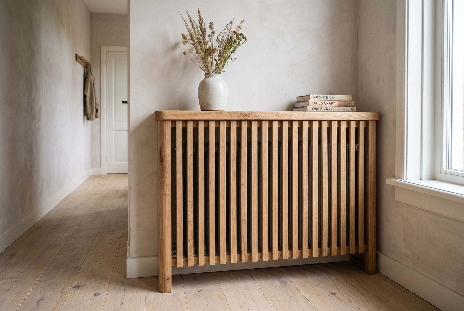 Radiatorombouw in eiken met console